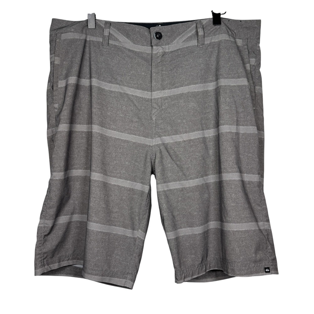Quiksilver Mens Striped Hybrid Shorts Size 38 Inch Gray Striped